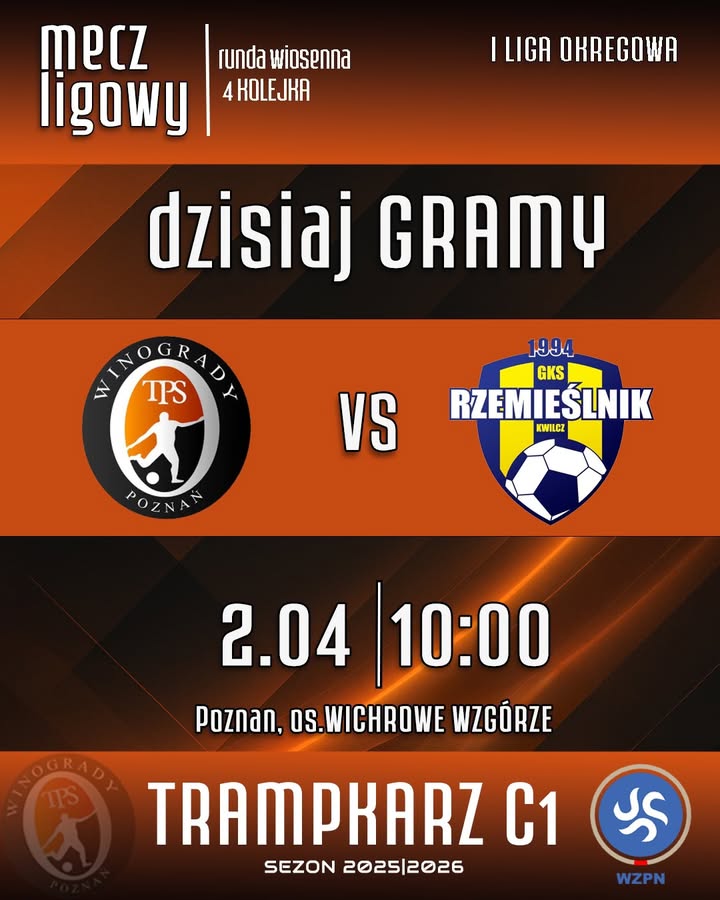 🔥 DZIEŃ MECZOWY! 🔥 🟧Już za chwilę zaczynamy! 💪⚽ ⬛️Gramy u siebie i liczymy na Wa
