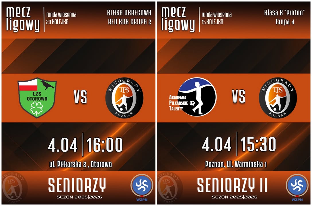 🟧Mamy piątek, a przed nami wielkanocny weekend, na boiska wybiegną dwa zespoły T