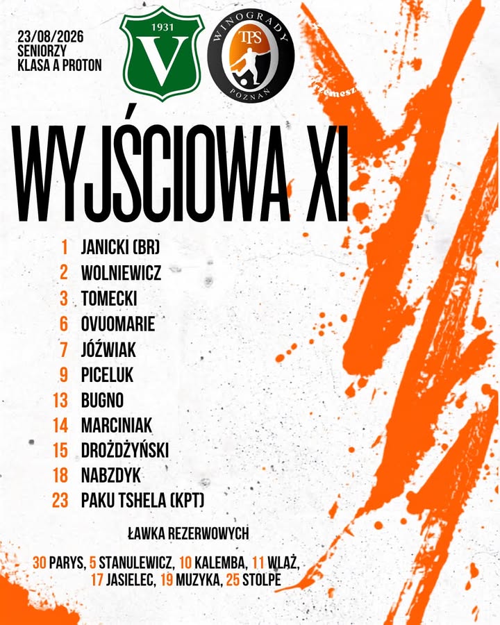 Dziś zagramy w takim zestawieniu 🫡 Panowie! Dajcie z siebie wszystko i wracajcie